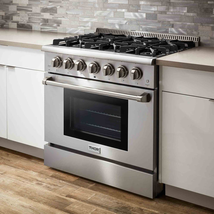 Thor Kitchen 36-inch HRG3618U professional gas range in stainless steel