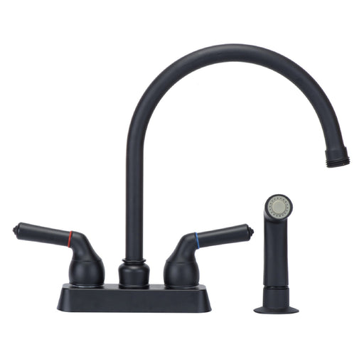 Utility Sink Tehila Black Finish Gooseneck Faucet with Side Sprayer
