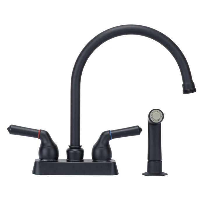 Utility Sink Tehila Black Finish Gooseneck Faucet with Side Sprayer