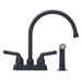 Utility Sink Tehila Black Finish Gooseneck Faucet with Side Sprayer