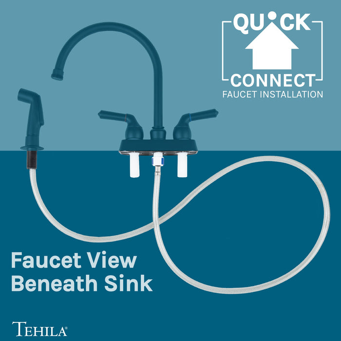 Utility Sink Tehila Black Finish Gooseneck Faucet with Side Sprayer - Installation View