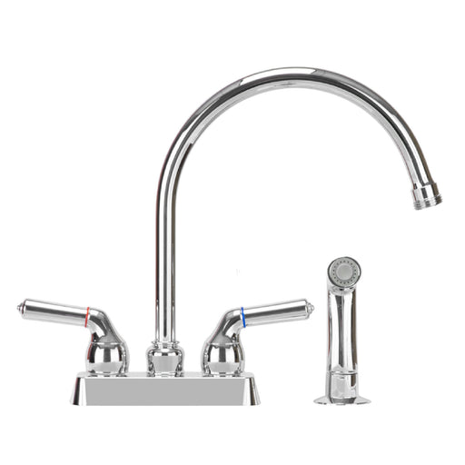 Utility Sink Tehila Chrome Finish Gooseneck Faucet with Side Sprayer