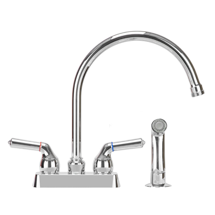 Utility Sink Tehila Chrome Finish Gooseneck Faucet with Side Sprayer