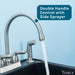 Utility Sink Tehila Stainless Steel Finish Gooseneck Faucet with Side Sprayer - Close-Up