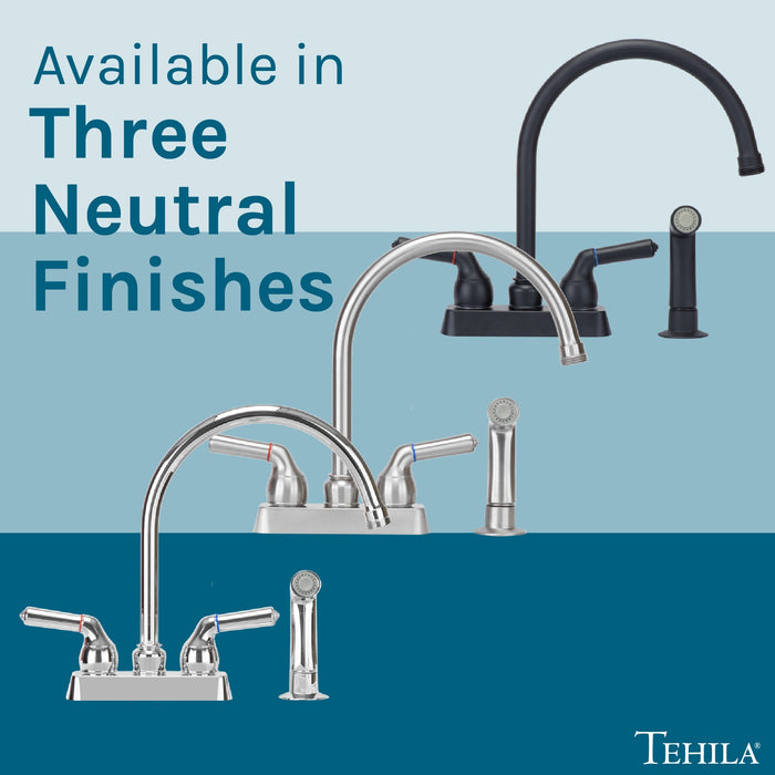 Utility Sink Tehila Stainless Steel Finish Gooseneck Faucet with Side Sprayer - View 9