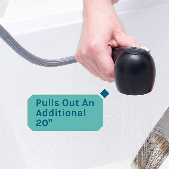 Utility Sink Tehila Black Finish Pull-Out Faucet - Features