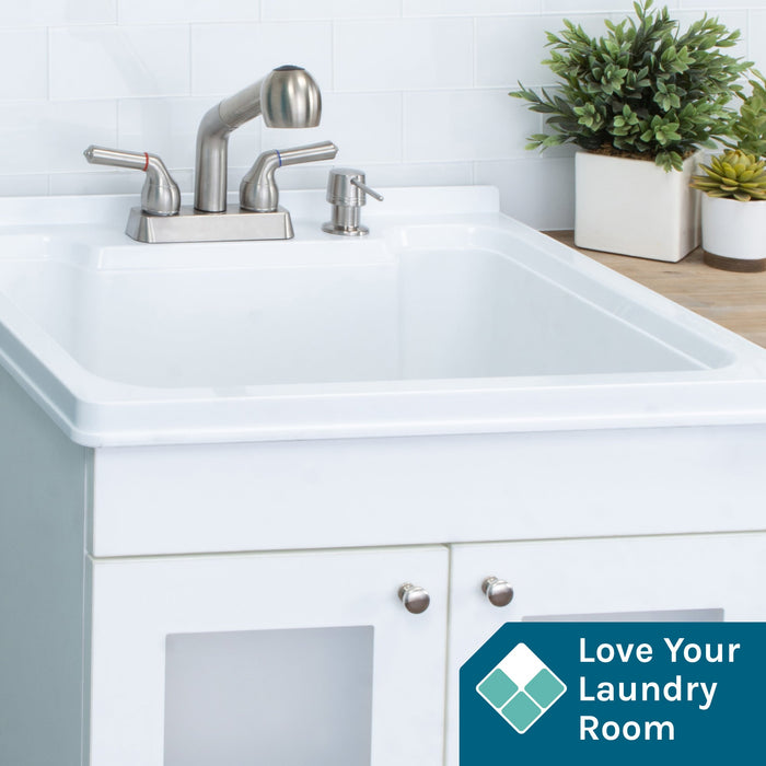 Utility Sink Tehila Stainless Steel Finish Pull-Out Faucet - Detail View