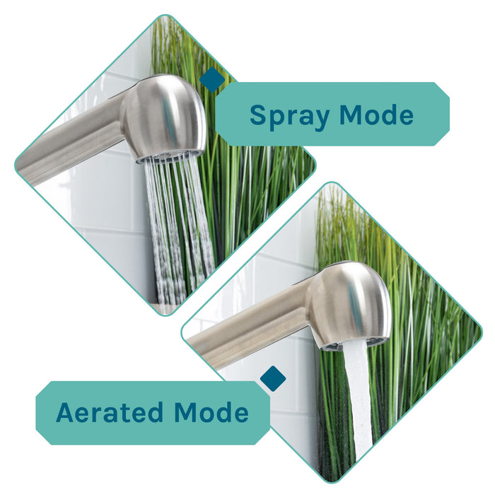 Utility Sink Tehila Stainless Steel Finish Pull-Out Faucet - Dimensions