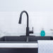 Utility Sink Tehila Black Finish High-Arc Pull-Down Faucet - Detail View
