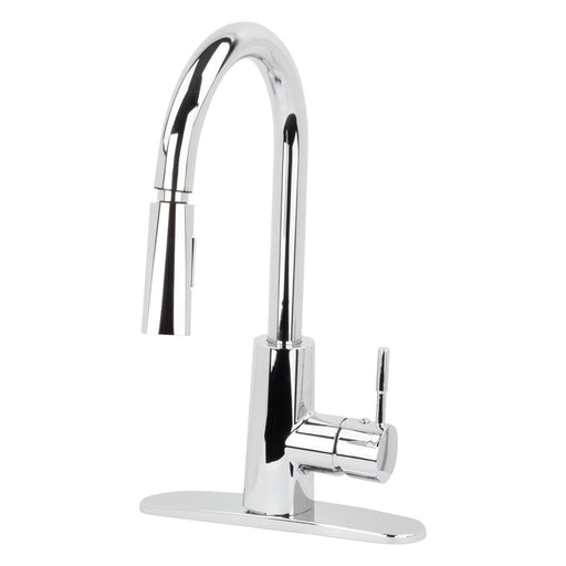 Utility Sink Tehila Chrome Finish High-Arc Pull-Down Faucet
