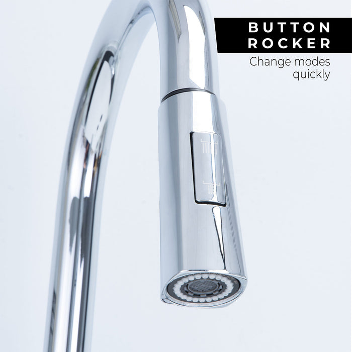 Utility Sink Tehila Chrome Finish High-Arc Pull-Down Faucet - Lifestyle View
