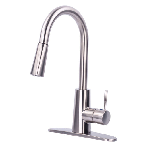 Utility Sink Tehila Stainless Steel Finish High-Arc Pull-Down Faucet