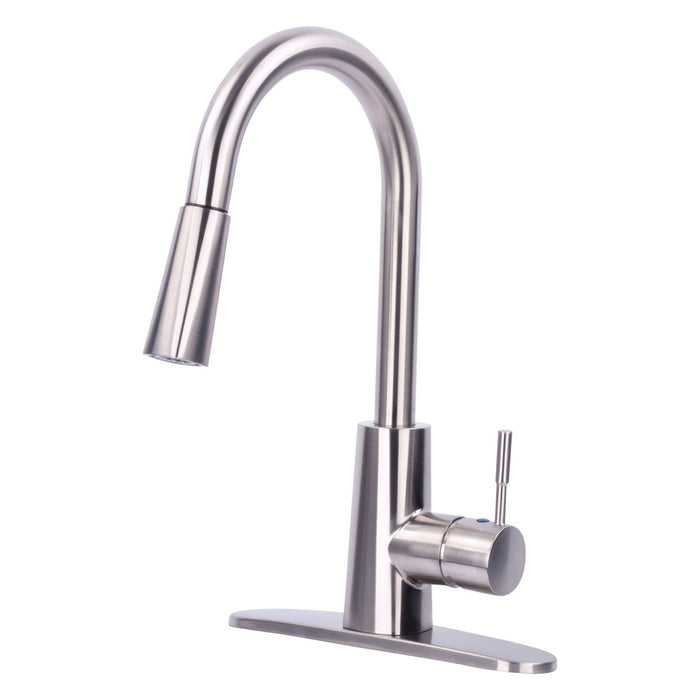 Utility Sink Tehila Stainless Steel Finish High-Arc Pull-Down Faucet