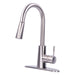Utility Sink Tehila Stainless Steel Finish High-Arc Pull-Down Faucet