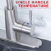 Utility Sink Tehila Stainless Steel Finish High-Arc Pull-Down Faucet - Installation View