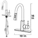 Utility Sink Tehila Stainless Steel Finish High-Arc Pull-Down Faucet - Side View
