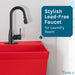 Utility Sink Tehila Black Finish Low Profile Pull-Down Faucet - Lifestyle View
