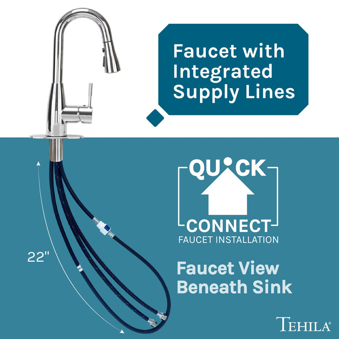 Utility Sink Tehila Chrome Finish Low Profile Pull-Down Faucet - View 10