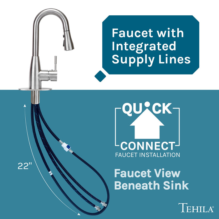 Utility Sink Tehila Stainless Steel Finish Low Profile Pull-Down Faucet - View 10