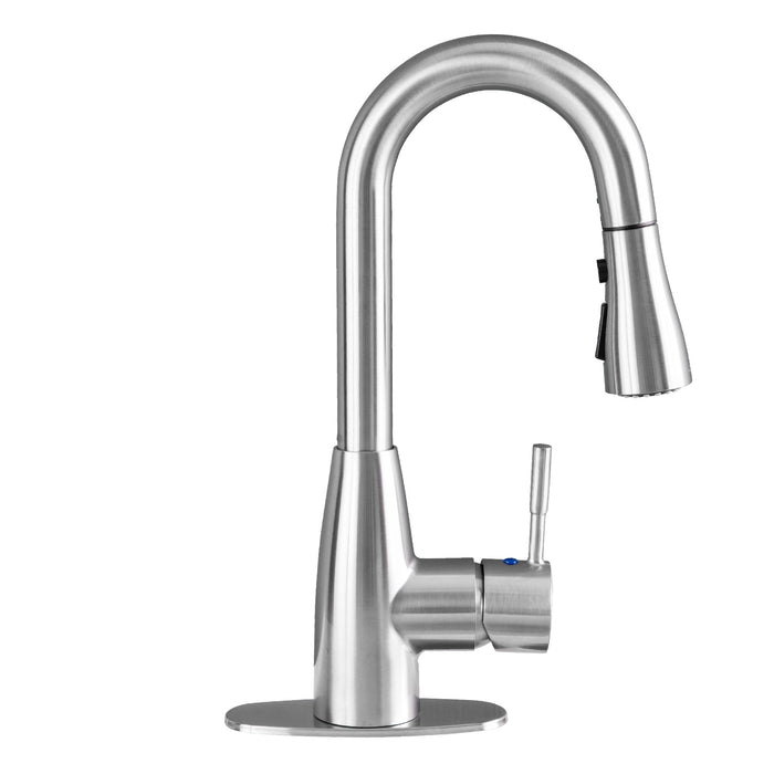 Utility Sink Tehila Stainless Steel Finish Low Profile Pull-Down Faucet