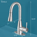 Utility Sink Tehila Stainless Steel Finish Low Profile Pull-Down Faucet - Side View