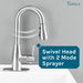 Utility Sink Tehila Stainless Steel Finish Low Profile Pull-Down Faucet - Close-Up