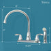 Utility Sink Tehila Chrome Finish Wide-set Gooseneck Faucet with Side Sprayer - Side View