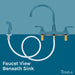 Utility Sink Tehila Chrome Finish Wide-set Gooseneck Faucet with Side Sprayer - Installation View