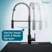 Utility Sink Tehila Black Finish High Arc Coil Pull-Down Faucet - Close-Up