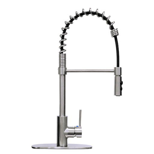 Utility Sink Tehila Stainless Steel Finish High Arc Coil Pull-Down Faucet