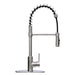 Utility Sink Tehila Stainless Steel Finish High Arc Coil Pull-Down Faucet