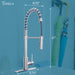Utility Sink Tehila Stainless Steel Finish High Arc Coil Pull-Down Faucet - Side View