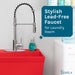 Utility Sink Tehila Stainless Steel Finish High Arc Coil Pull-Down Faucet - Features
