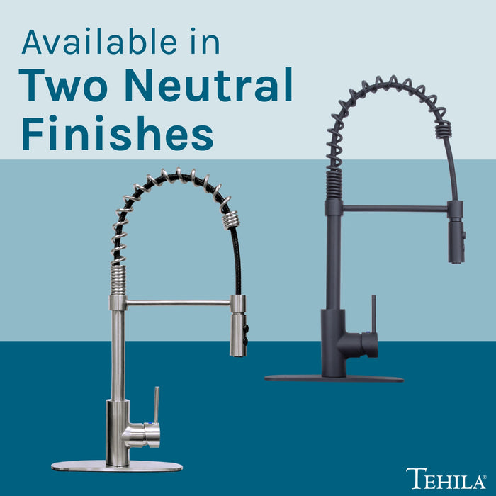 Utility Sink Tehila Stainless Steel Finish High Arc Coil Pull-Down Faucet - View 9