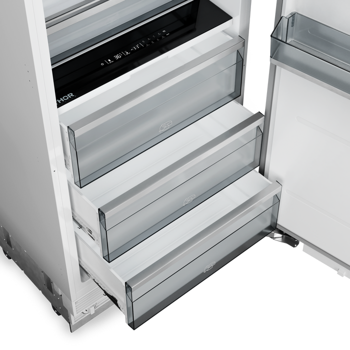 Thor Kitchen X Series 30-Inch Stainless Column Refrigerator (XRF30CRF-SS) – drawers open