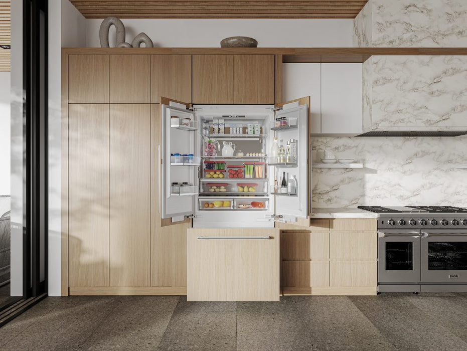 Thor Kitchen X Series 36-Inch Built-In French Door Refrigerator (XRF3619BFP-SS) – lifestyle open
