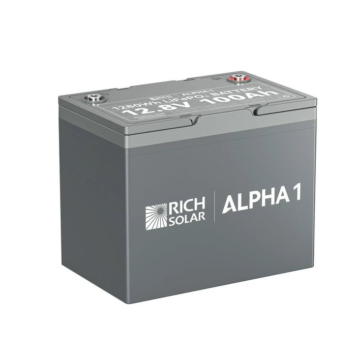 Green Vista Living Rich Solar ALPHA 1 | 12V 100Ah LiFePO4 Battery | Powerful 12V Lithium Battery for RVs... Power Station