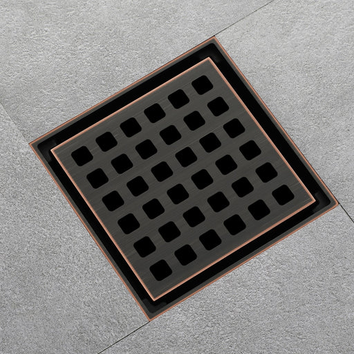 wonderland shower inc Oil rubbered bronze brass shower drain 4 or 8 inch with ABS base