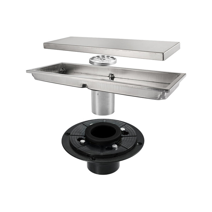wonderland shower inc Brushed nickel stainless floor drain 11.8inch x 4.3 inch - Product Image 6
