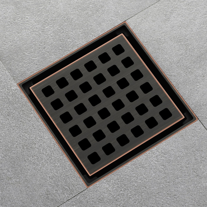 wonderland shower inc Oil rubbered bronze brass shower drain 4 or 8 inch with ABS base