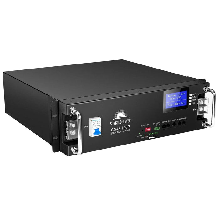 Green Vista Living Sungold Power 48V 100AH Server Rack LiFePO4 Lithium Battery SG48100P