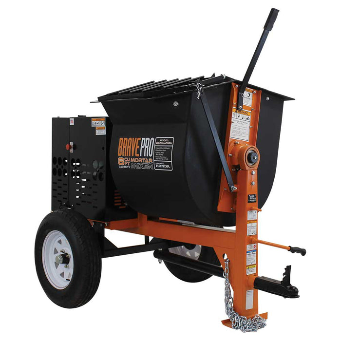 BravePro Mortar Mixer, 8 Cu. Ft. Poly Drum, Honda GX240 – BRPMM208H