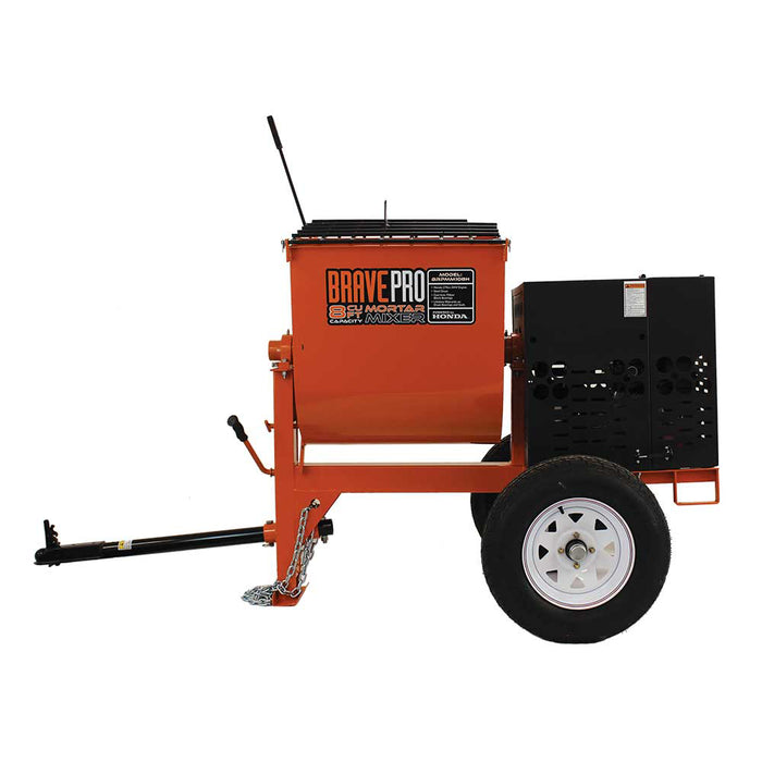 BravePro Mortar Mixer, 8 Cu. Ft. Steel Drum, Honda GX240 – BRPMM108H