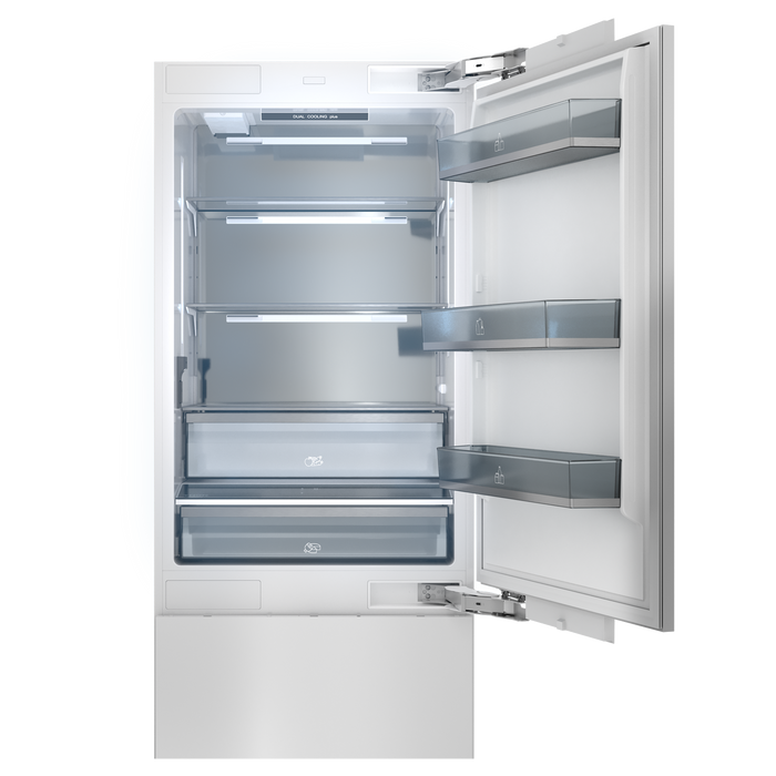 Thor Kitchen X Series 30-Inch Built-In Bottom Freezer Refrigerator (XRF3016BBP-SS) – front open closed