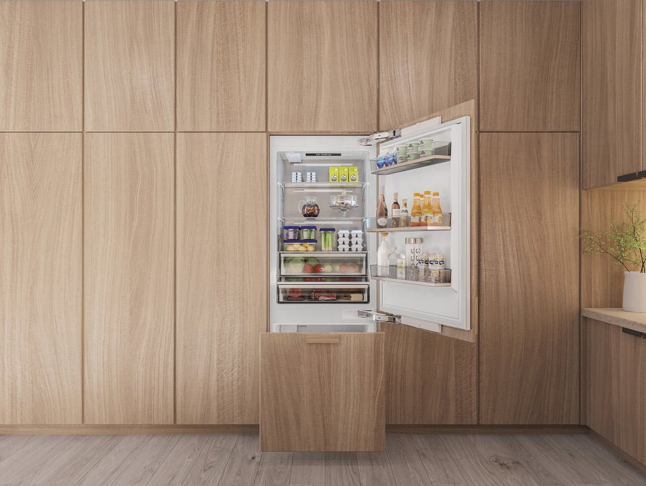 Thor Kitchen X Series 30-Inch Built-In Bottom Freezer Refrigerator (XRF3016BBP-SS) – lifestyle open
