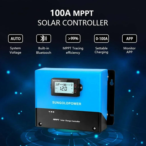 Green Vista Living Sungold Power 100 Amp MPPT Solar Charge Controller - Side View