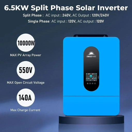 Green Vista Living Sungold Power 13000W 48V Solar Charge Inverter Split Phase + Wifi Monitor (2 Units Parallel) - Side View