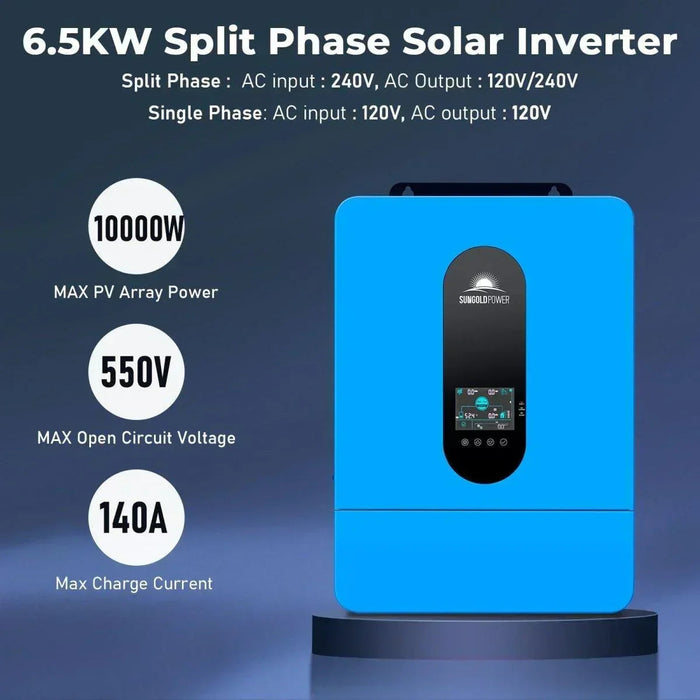 Green Vista Living Sungold Power 13000W 48V Solar Charge Inverter Split Phase + Wifi Monitor (2 Units Parallel) - Side View