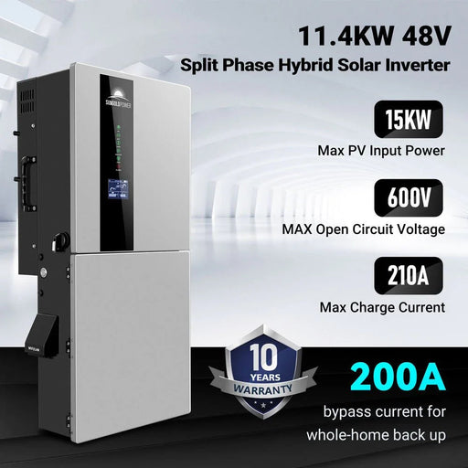 Green Vista Living Sungold Power 11.4kW 48V Split Phase Hybrid Solar Inverter SGN-11K15PRO - Side View