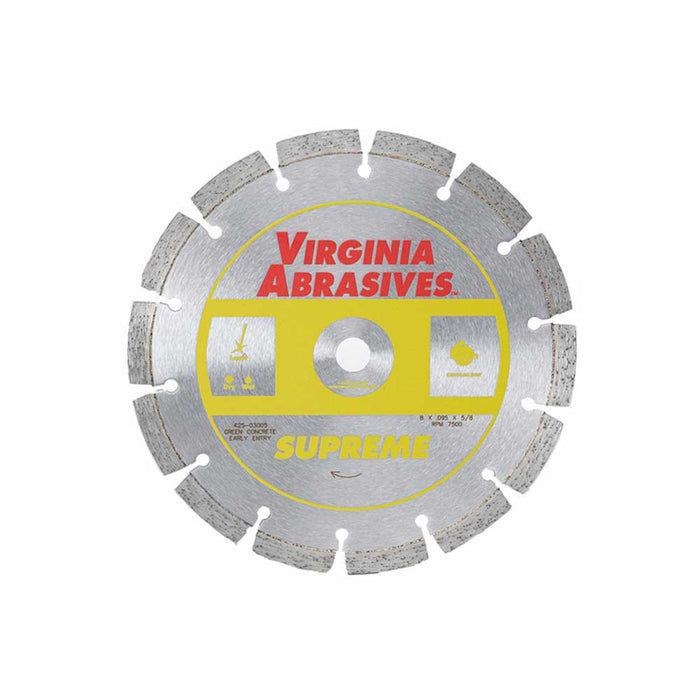 Virginia Abrasives Blade, 10-In. Supreme Small Diameter, Wet/Dry Green Concrete – 425-06621